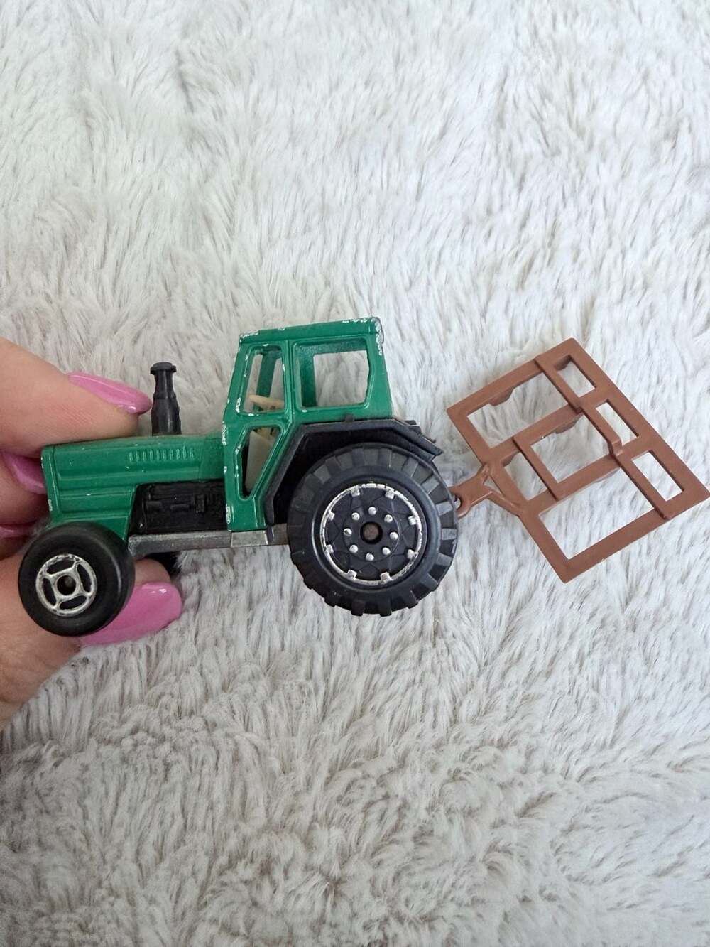Vintage Majorette No. 208 Farm Tractor Green Diecast 1:65 Scale